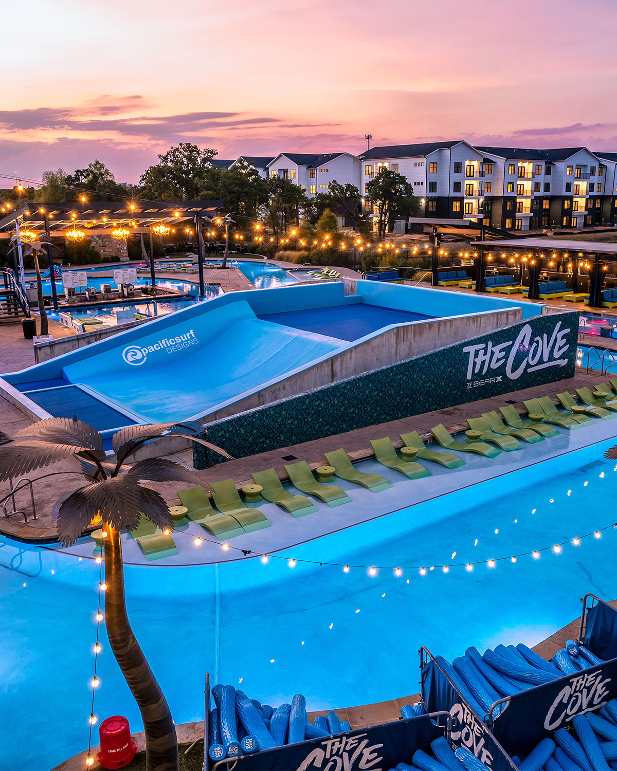 The Cove at BearX Waterpark at Sunset