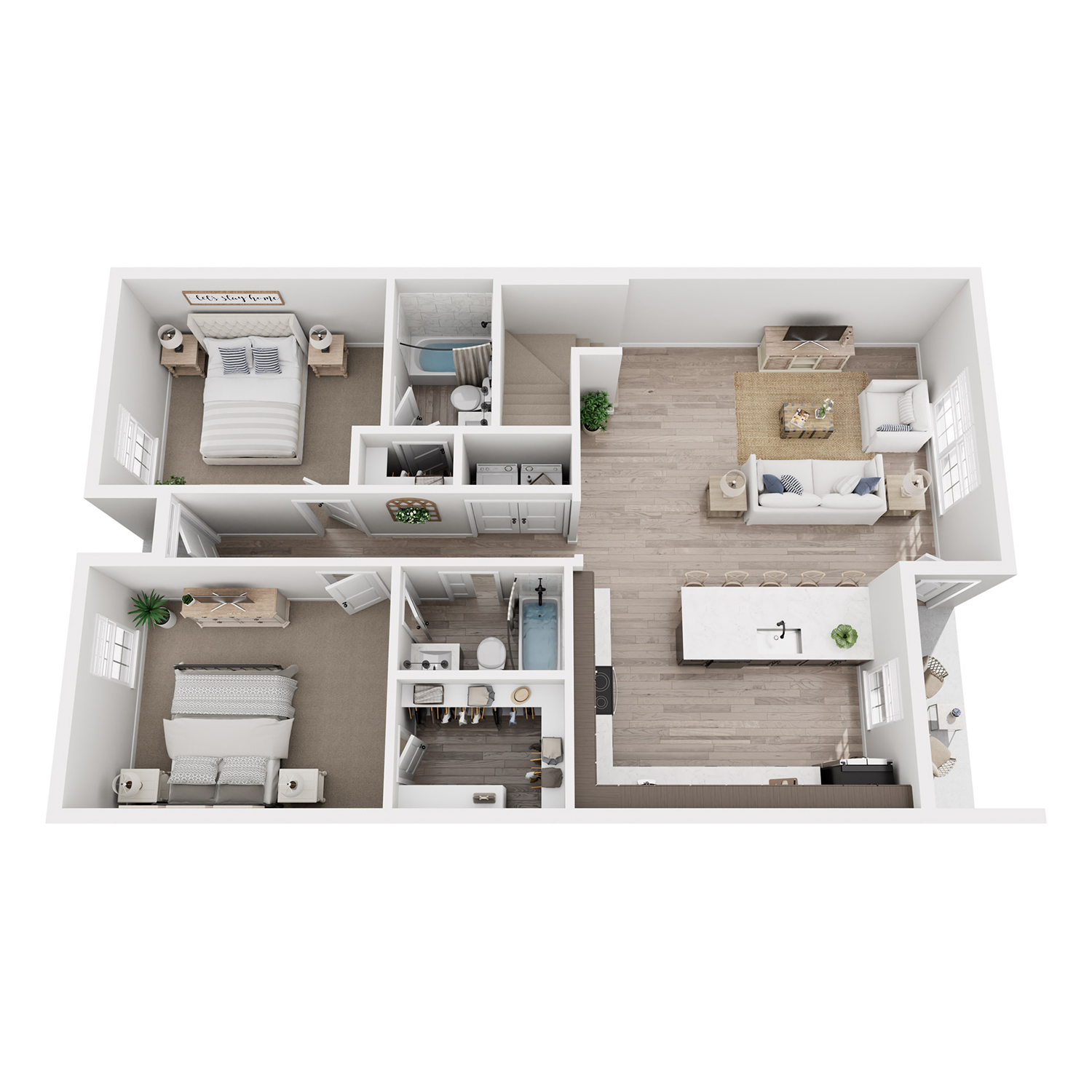4x4 Townhome_Updated Interior_1st Floor