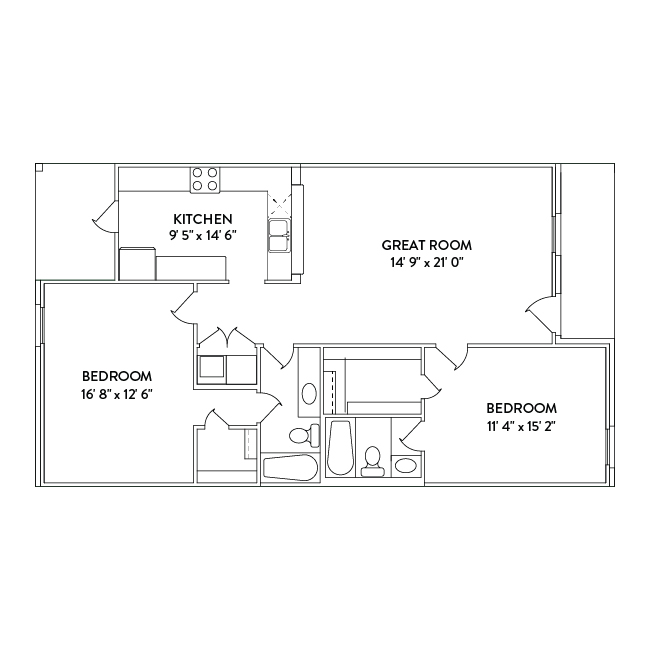 2x2 Townhome Floor Plan