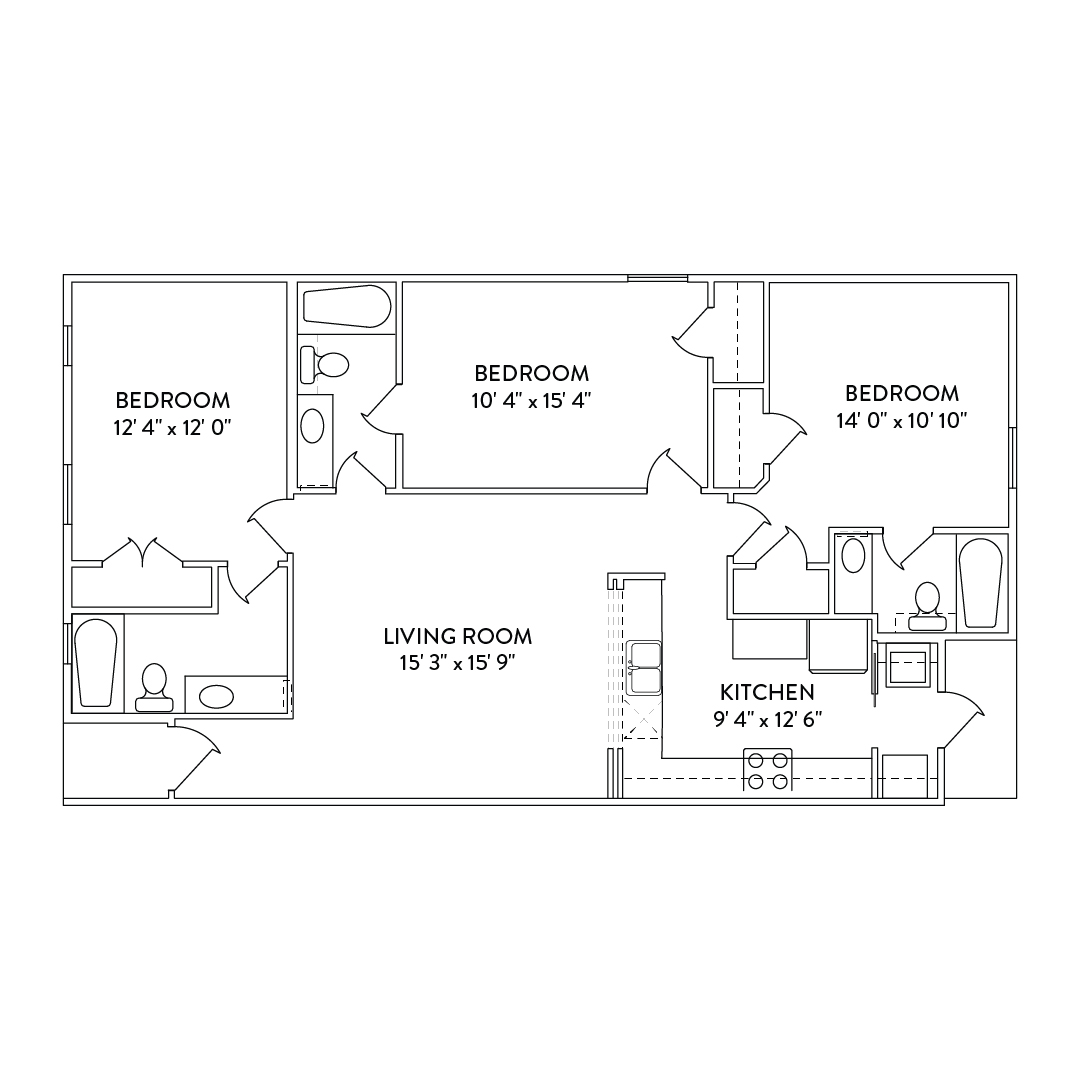 3x3 Townhome Floor Plan