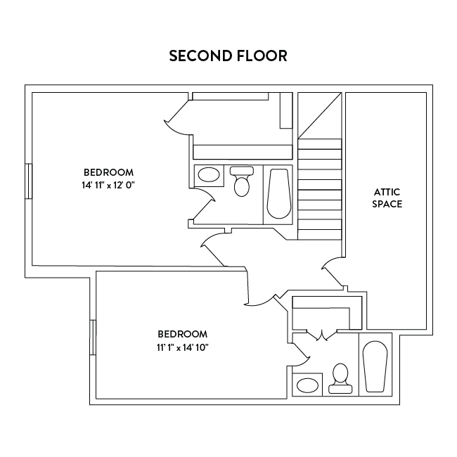 4x4 Townhome 2nd Floor Floor Plan