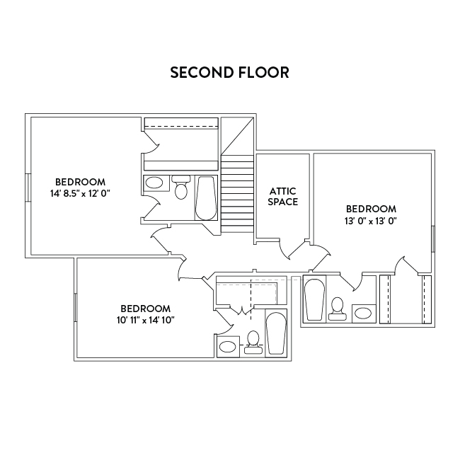 5x5 Townhome 2nd Floor Floor Plan